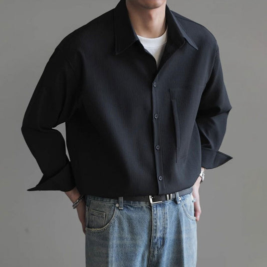 Men's Korean-style Loose Long-sleeved Shirt